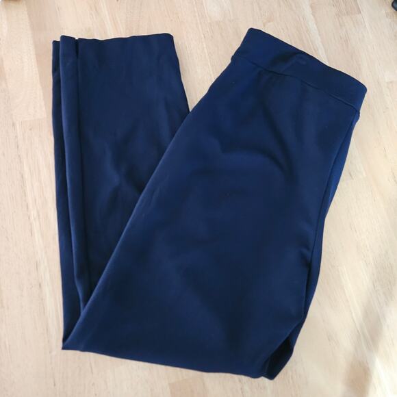 Susan Graver Every Day Regular Supreme Knit Slim Leg Pants Navy sz L EUC - Picture 9 of 9